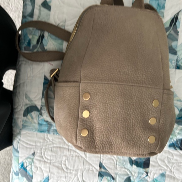 Hammitt Tan Suede Backpack with Gold Accents - Picture 7 of 7